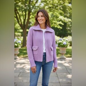 Jones New York Purple petite medium Cowl Neck Sweater